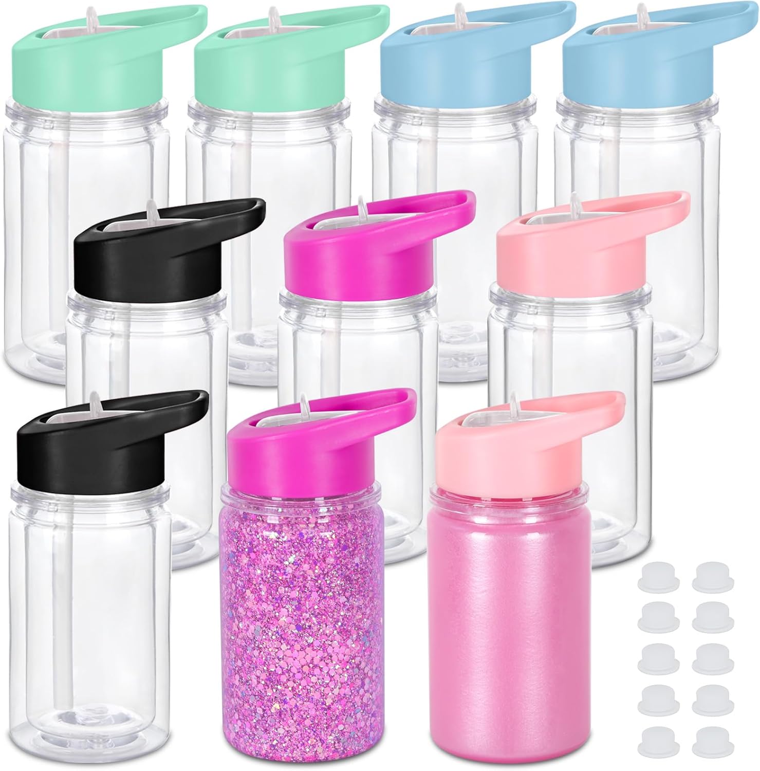 10 oz acrylic spill proof snowglobe tumbler