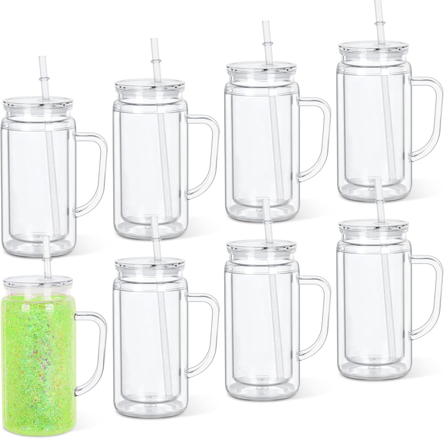 16 Ounce Snowglobe Tumbler With Handle