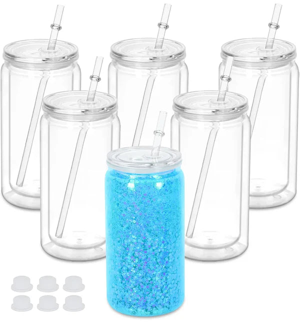 16 oz acrylic snowglobe tumbler