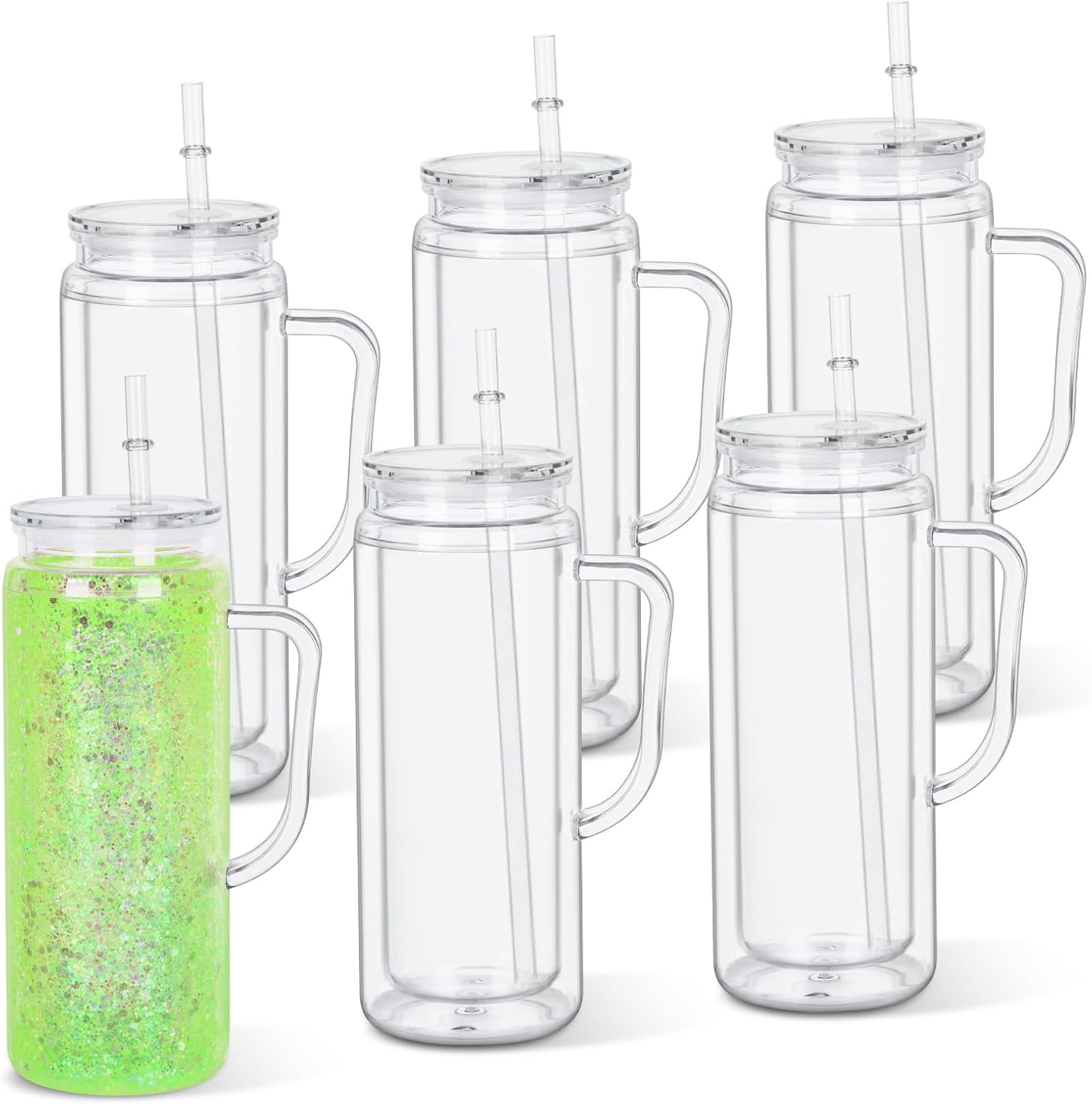 20 Ounce Snowglobe Tumbler With Handle