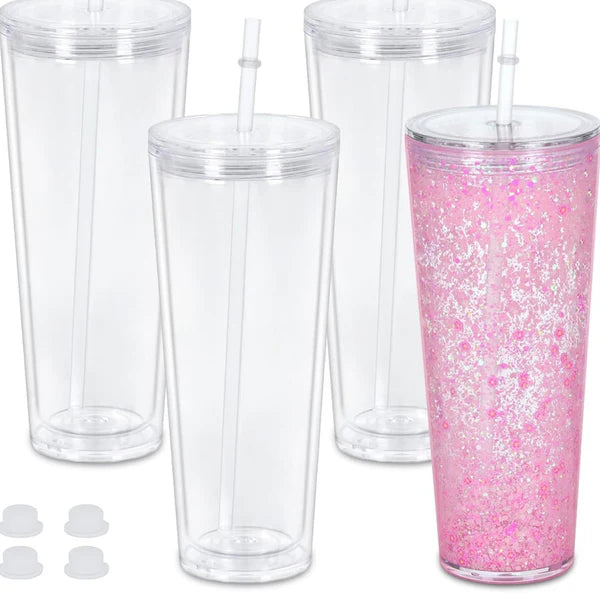24 oz acrylic snowglobe tumbler